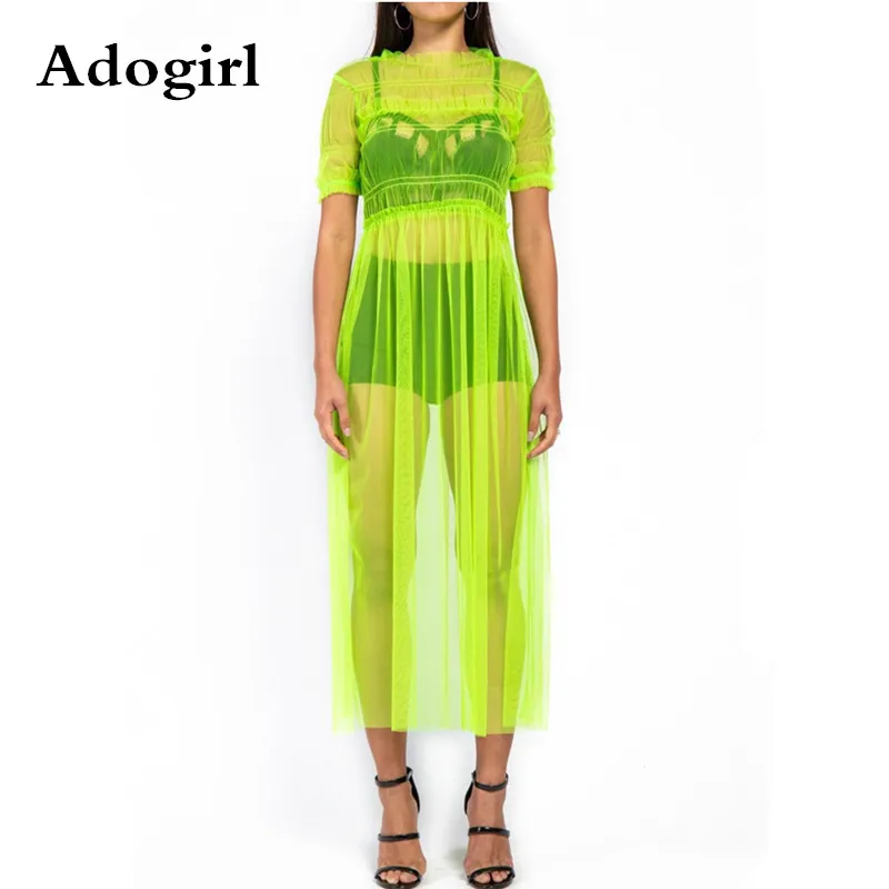 Mesh See Though O-neck Short Sleeve Splicing Transparent Maxi Dress Women Outwear Beach A-Line Cloak Long Gauze Dresses Robe
Mesh See Though O-neck Short Sleeve Splicing Transparent Maxi Dress Women Outwear Beach A-Line Cloak Long Gauze Dresses Robe