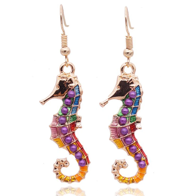 Enamel Sea Horse Earrings Fashion Sea Jewelry Colorful Hippocampus Earrings For Women Gift 2016 Summer
Enamel Sea Horse Earrings Fashion Sea Jewelry Colorful Hippocampus Earrings For Women Gift 2016 Summer