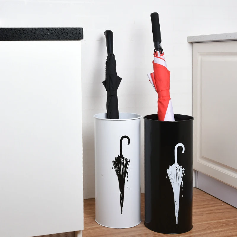 Metal Umbrella Stand Silver Black White Umbrella Holder Home Office Decor with and 4 Hooks
Metal Umbrella Stand Silver Black White Umbrella Holder Home Office Decor with and 4 Hooks