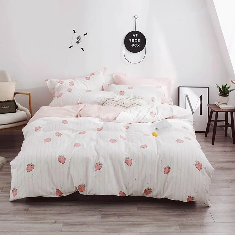 2019 Strawberry Pink Lines INS Cartoon Bed Cover Soft Cotton Bedlinens Twin Queen King Duvet Cover Set Bedspread Pillowcases
2019 Strawberry Pink Lines INS Cartoon Bed Cover Soft Cotton Bedlinens Twin Queen King Duvet Cover Set Bedspread Pillowcases