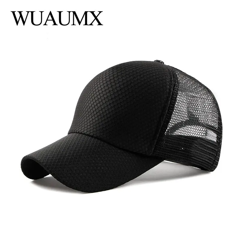 Wuaumx Fashion Summer Mesh Cap Black Baseball Cap For Men Women Solid Breathable Net Hats And Caps Pink Snapback Cap casquette
Wuaumx Fashion Summer Mesh Cap Black Baseball Cap For Men Women Solid Breathable Net Hats And Caps Pink Snapback Cap casquette