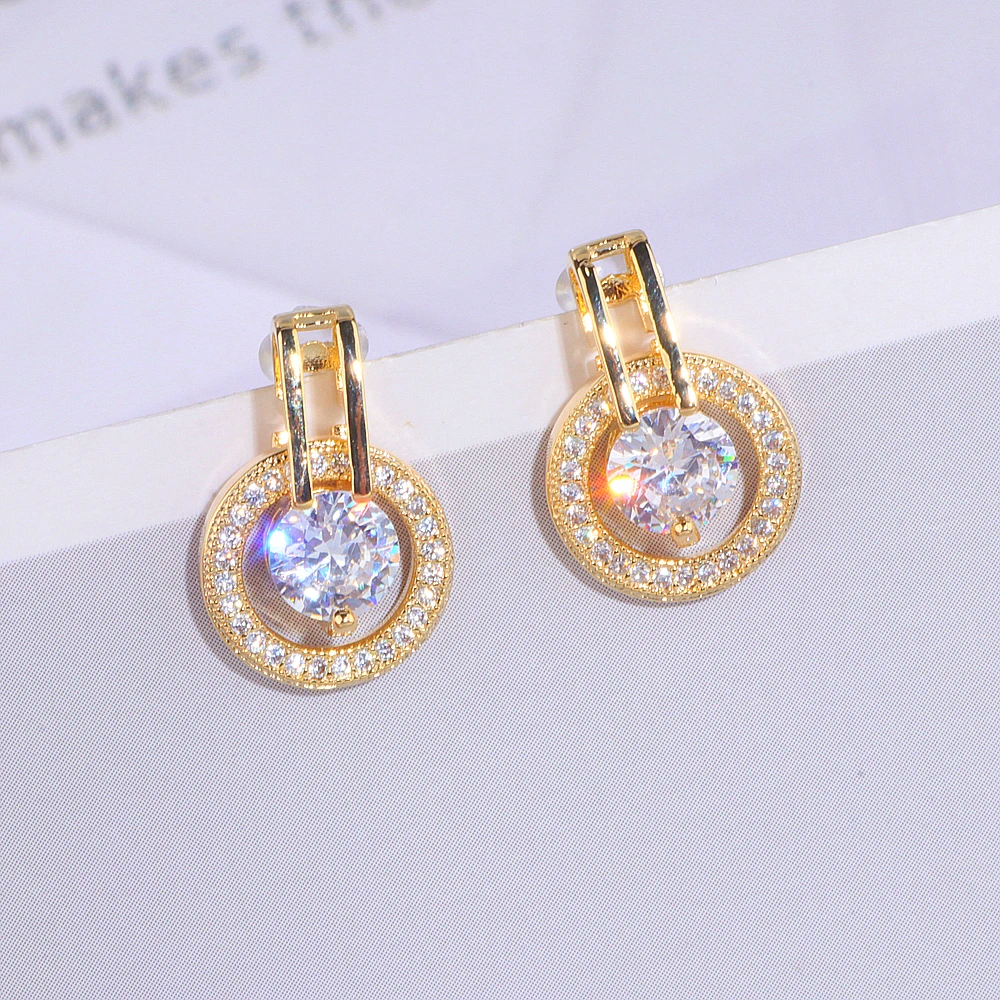 Elegant Gold Color AAA Cubic Zirconia Stone Stud Earring For Women Classic Round Crystal Earrings Female Wedding Jewelry WX248
Elegant Gold Color AAA Cubic Zirconia Stone Stud Earring For Women Classic Round Crystal Earrings Female Wedding Jewelry WX248
