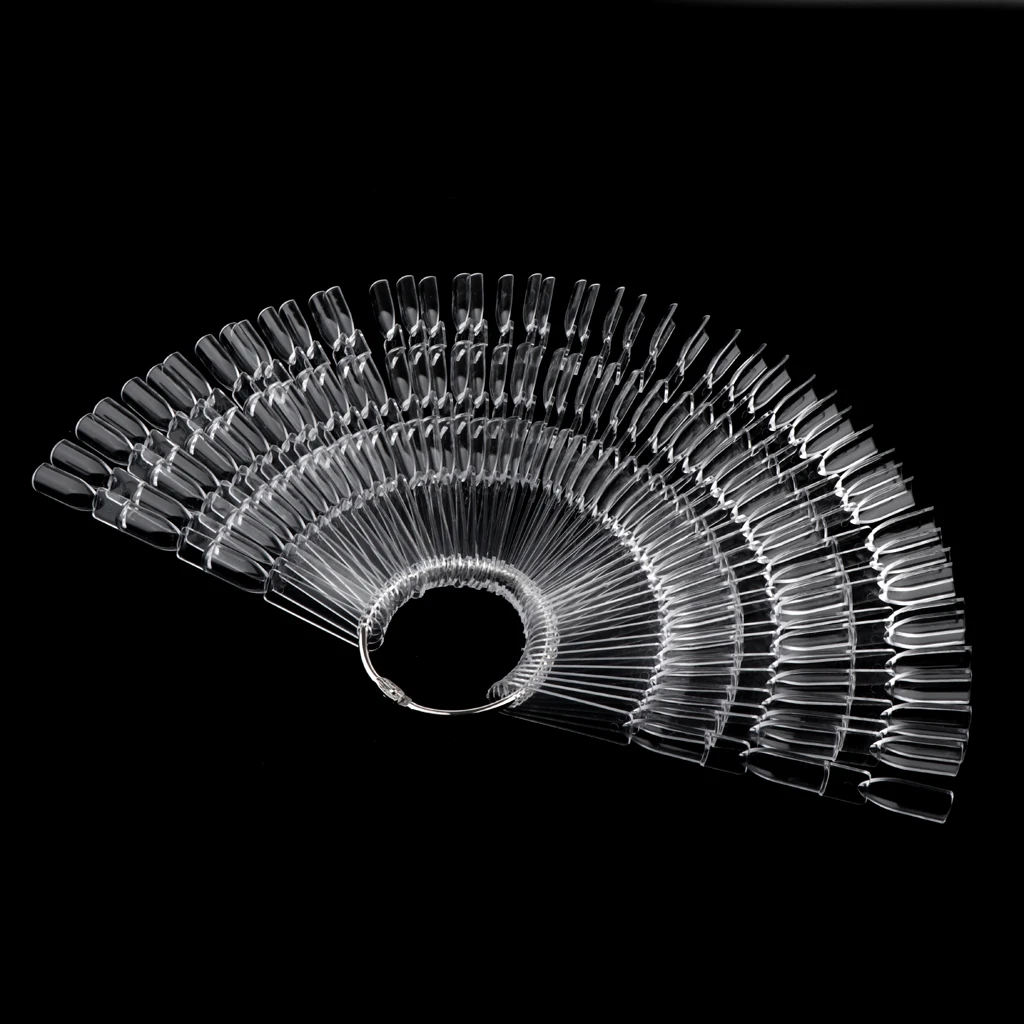 50pcs Fan-shaped Nail Art Display Chart Acrylic False Tips Practice Tool - 150 Tips 50pcs Fan-shaped Nail Art Display Chart Acrylic False Tips Practice Tool - 150 Tips