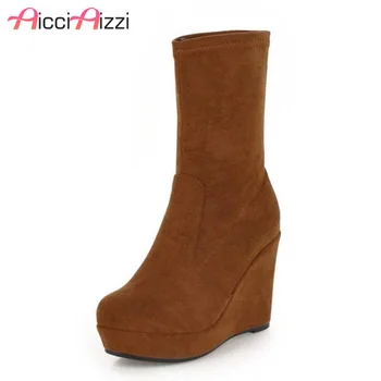 ZALAVOR Women Ankle Boots Winter Fashion Warm Fur Shoes Woman Wedge Elastic Boots Brief Round Toe Platform Shoes Size 34-39
ZALAVOR Women Ankle Boots Winter Fashion Warm Fur Shoes Woman Wedge Elastic Boots Brief Round Toe Platform Shoes Size 34-39