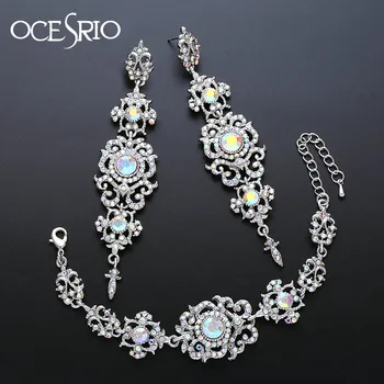 OCESRIO 5 Colors Top Jewelry Silver Color Zirconia Earrings Bracelets for women Bridal Wedding sets of jewelry brincos brt-a51
OCESRIO 5 Colors Top Jewelry Silver Color Zirconia Earrings Bracelets for women Bridal Wedding sets of jewelry brincos brt-a51