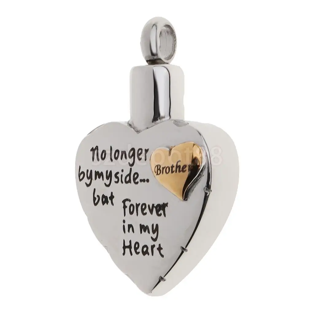 Dad Mom Son Sister Daughter Family Members Love Heart Cremation Urn Stainless Steel Pendant Forever In My Heart