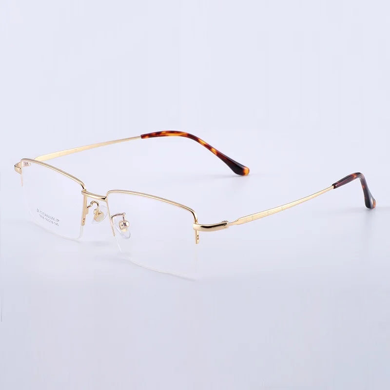 Width-143 B Titanium Glasses Eyewear Men's Business Ultra Light Fashion Eyeglasses Frame New Half Rim Men Myopia | Аксессуары для