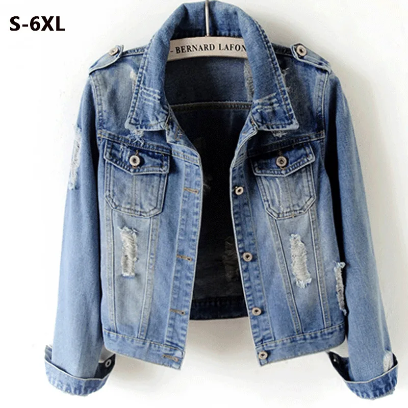 New Autumn Denim Jacket Women Plus Size 5XL 6XL Short Jeans Jacket Coats Light Washed Slim Outwear Jacket Casaco Feminino H148
New Autumn Denim Jacket Women Plus Size 5XL 6XL Short Jeans Jacket Coats Light Washed Slim Outwear Jacket Casaco Feminino H148