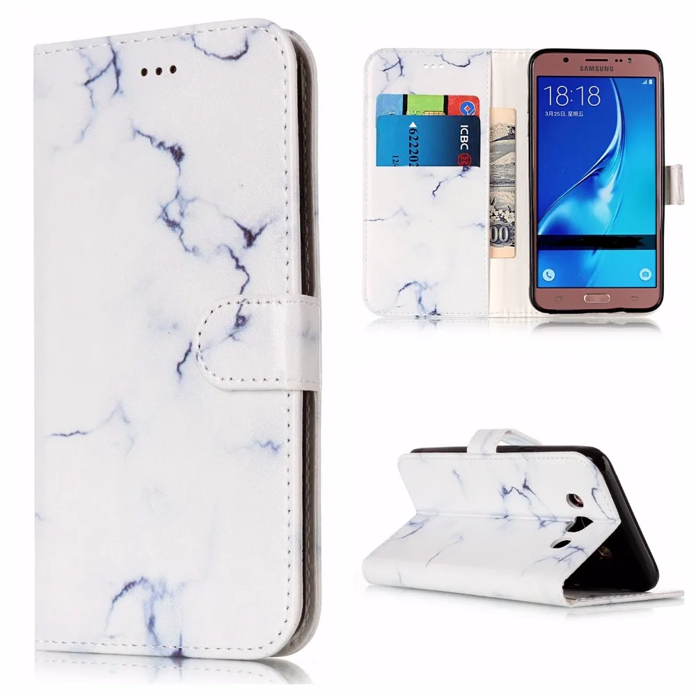 COATUNCLE Flip Leather Case sFor Coque Samsung Galaxy J3 2017 J330 Case For Samsung J3 2015 2016 Wallet Cover Marble Phone Case