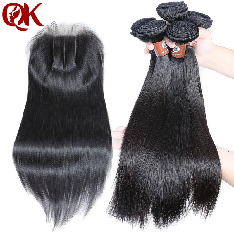 QueenKing Hair 3 Bundles Weft hair With lace closure 5X5 3 way part Silky Straight Brazilian Remy Human hair weave Thick hair
QueenKing Hair 3 Bundles Weft hair With lace closure 5X5 3 way part Silky Straight Brazilian Remy Human hair weave Thick hair