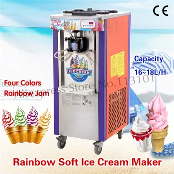 Commercial Rainbow Ice Cream Machine for Colorful Ice Cream Making Machine One Flavor with 4 Color Raibow Strip Decorated
Commercial Rainbow Ice Cream Machine for Colorful Ice Cream Making Machine One Flavor with 4 Color Raibow Strip Decorated