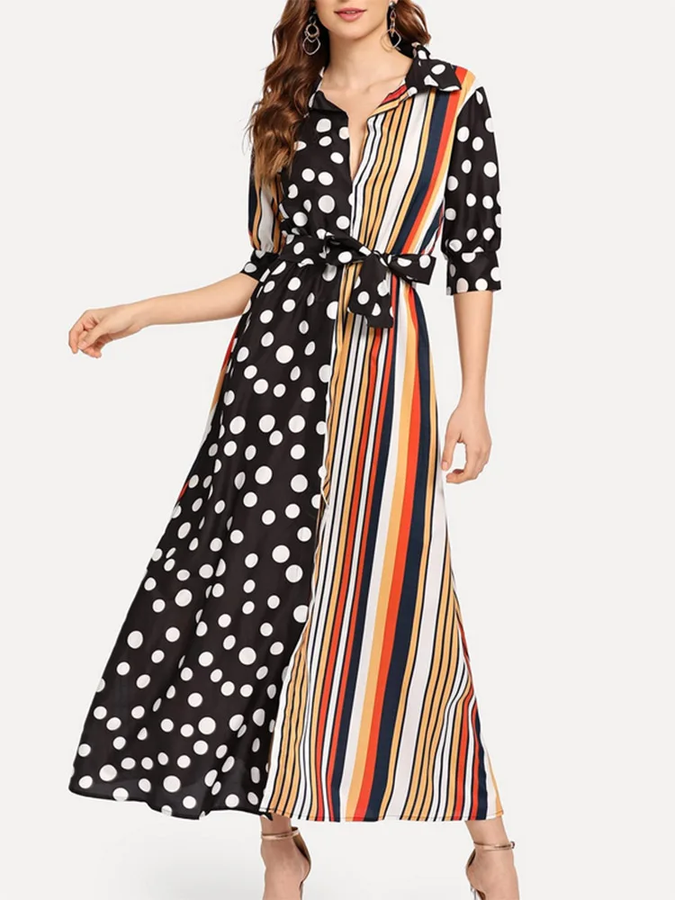 La MaxPa Polka Dot Elegant Dresses 2019 Plus Size Striped Loose Snake Print Overall Dress Turn-down Collar Colorful Ankle-Length
La MaxPa Polka Dot Elegant Dresses 2019 Plus Size Striped Loose Snake Print Overall Dress Turn-down Collar Colorful Ankle-Length