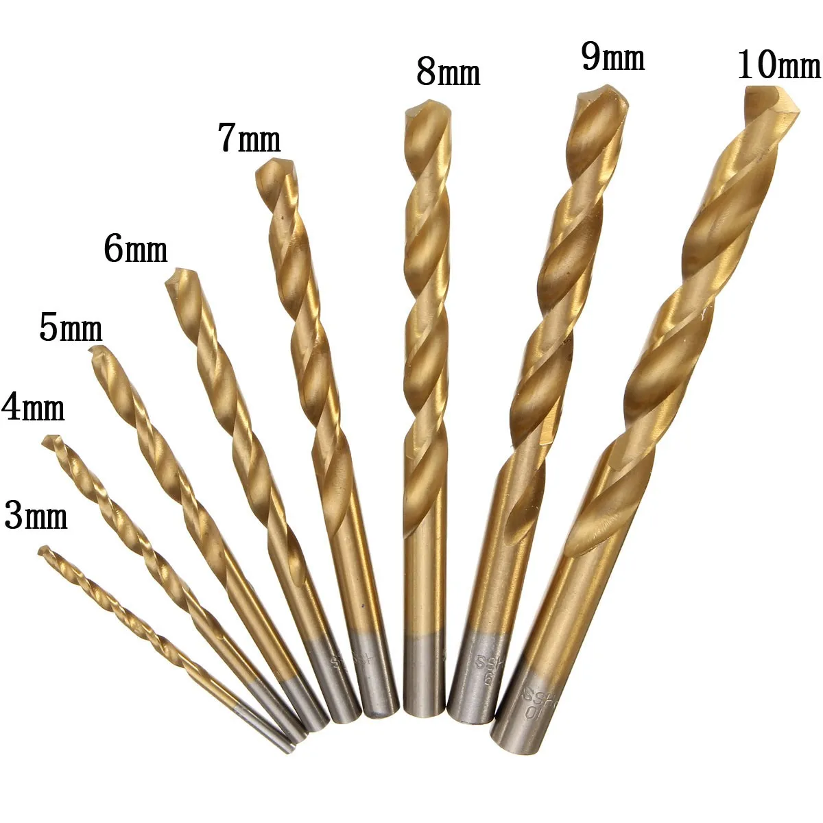 8pcs HSS Titanium Coated Twist Drill Bit Set 3-10mm Straight Shank Twist Drill Bits 3mm 4mm 5mm 6mm 7mm 8mm 9mm 10mm
8pcs HSS Titanium Coated Twist Drill Bit Set 3-10mm Straight Shank Twist Drill Bits 3mm 4mm 5mm 6mm 7mm 8mm 9mm 10mm