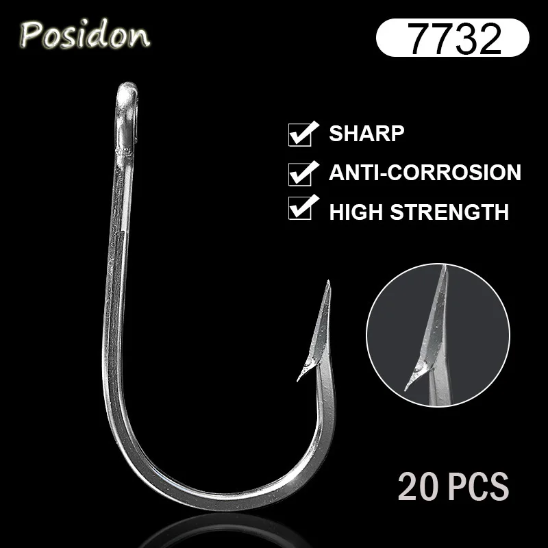 Posidon 20 Pcs/Pack 7732 Stainless Steel Shark Fish Hooks Saltwater Fish Hooks Sea Big Game J Type Large Tuna Bait Fish Hooks
Posidon 20 Pcs/Pack 7732 Stainless Steel Shark Fish Hooks Saltwater Fish Hooks Sea Big Game J Type Large Tuna Bait Fish Hooks