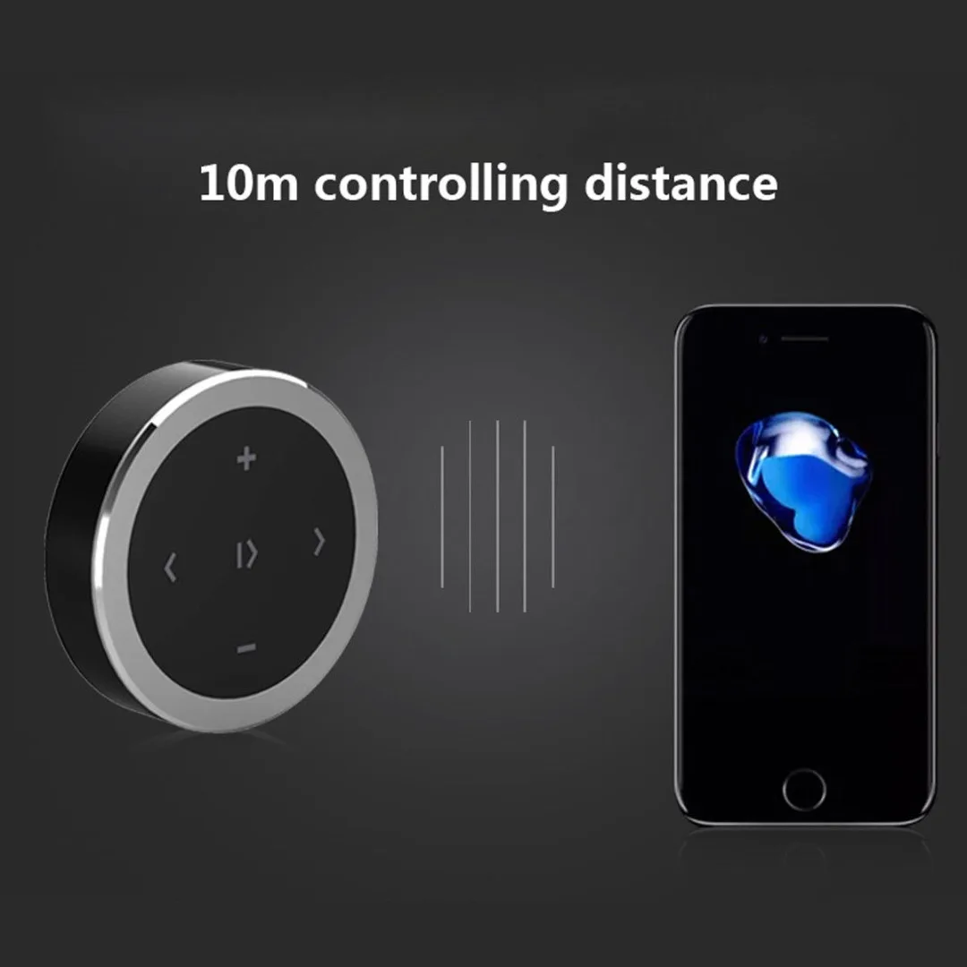 Mayitr 1pc Wireless Bluetooth 3.0 Media Button Car Motorcycle Steering Wheel Music Play Remote Control for iOS/Android