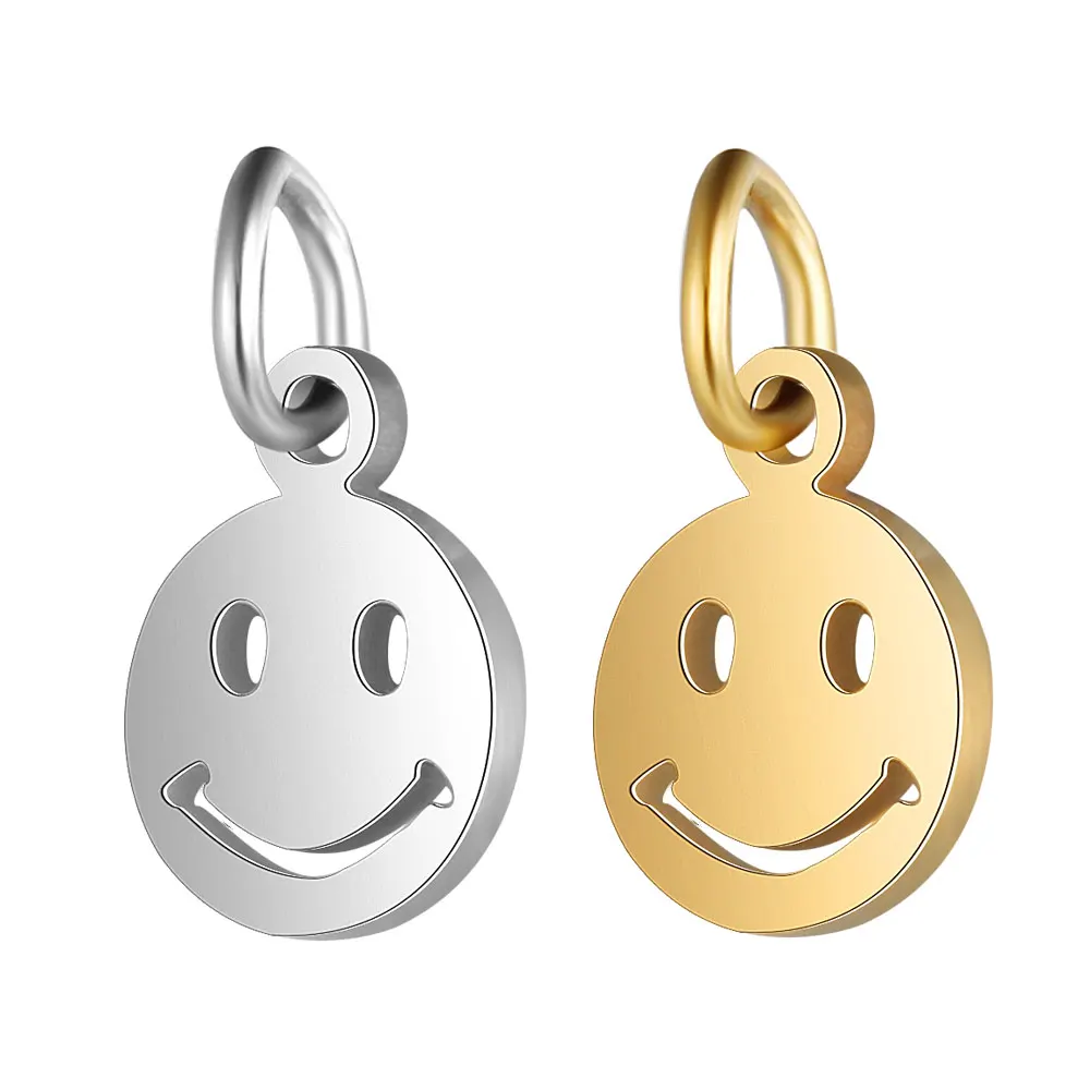 Fnixtar 10pcs/lot Stainless Steel 7*11.5mm Mirror Polished Smile Face Round Charms Metal Pendants DIY Jewelry Making Accessories
Fnixtar 10pcs/lot Stainless Steel 7*11.5mm Mirror Polished Smile Face Round Charms Metal Pendants DIY Jewelry Making Accessories