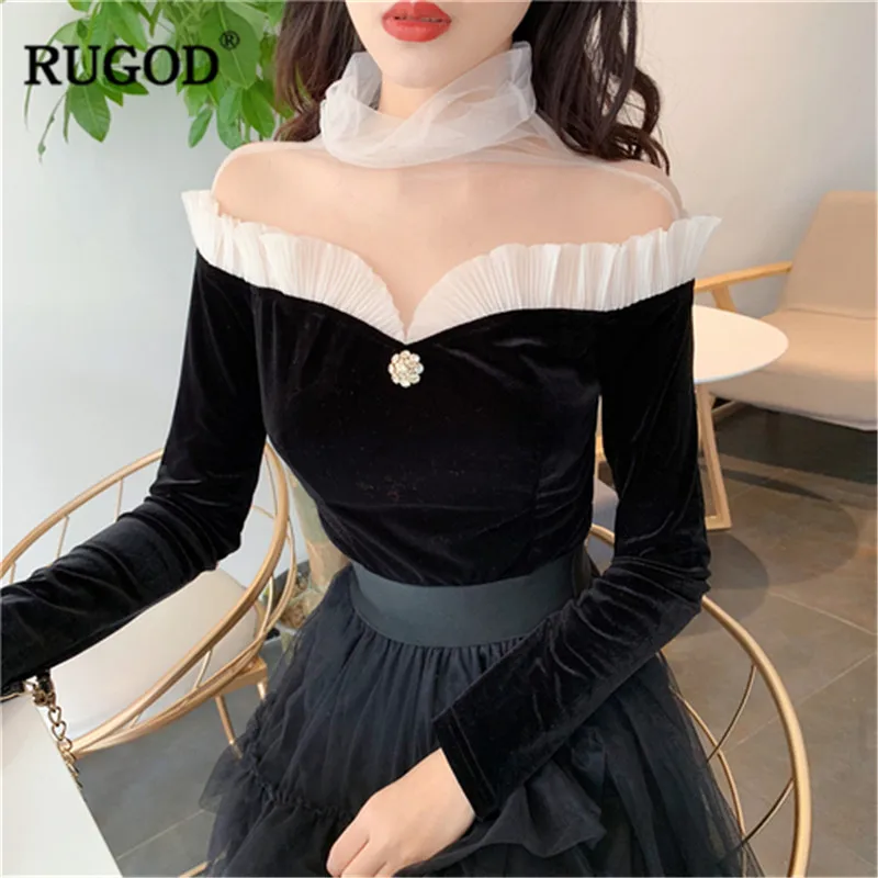 RUGOD 2019 Spring Solid Women Blouse Lace Turtleneck Chiffon Women Tops Casual Elegant Women Shirts blusas mujer de moda modis
RUGOD 2019 Spring Solid Women Blouse Lace Turtleneck Chiffon Women Tops Casual Elegant Women Shirts blusas mujer de moda modis