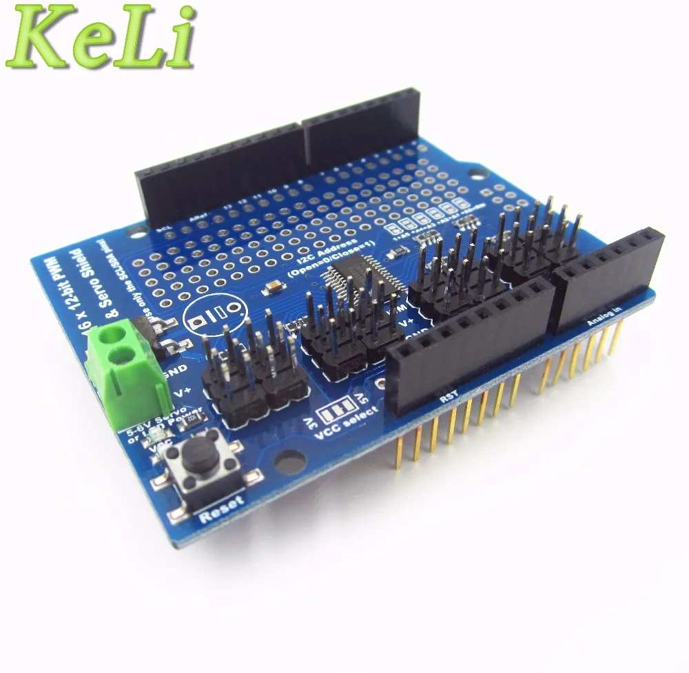 servo shield 16 Channel 12-bit PWM/Servo Driver-I2C interface PCA9685 or Raspberry shield module
servo shield 16 Channel 12-bit PWM/Servo Driver-I2C interface PCA9685 or Raspberry shield module
