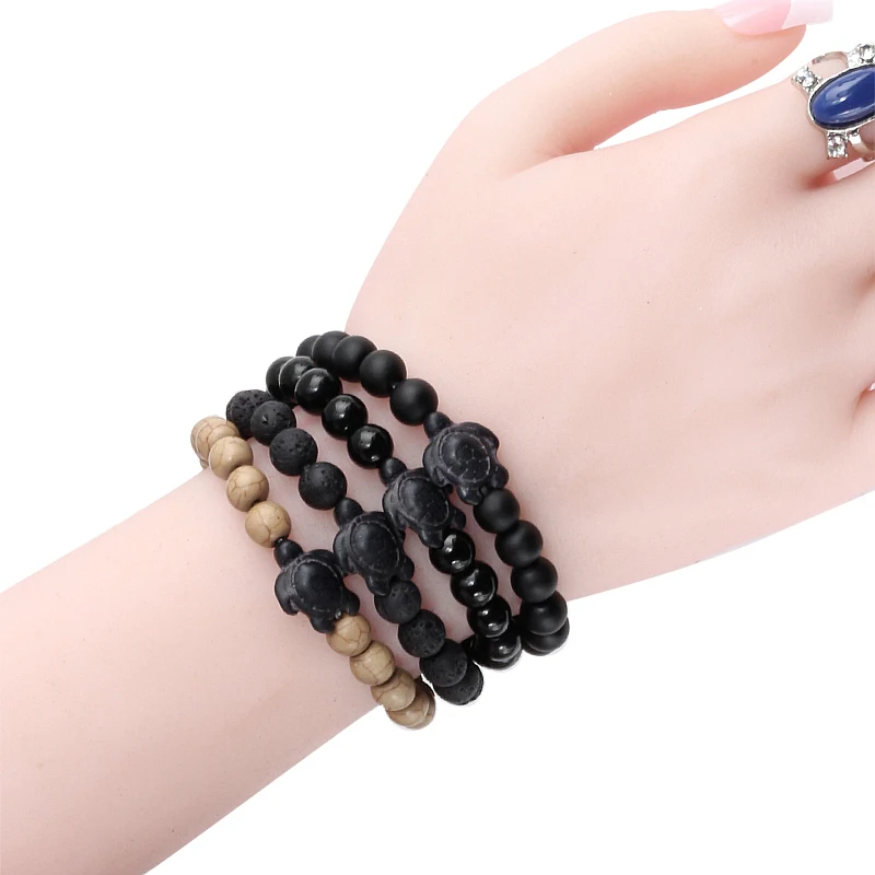 Blue Turquoises Sea Turtle Bracelets Bangle For Women Men Jewelry Trendy Natural Black Lava Stone Elastic Bracelet Beach Jewelry
Blue Turquoises Sea Turtle Bracelets Bangle For Women Men Jewelry Trendy Natural Black Lava Stone Elastic Bracelet Beach Jewelry