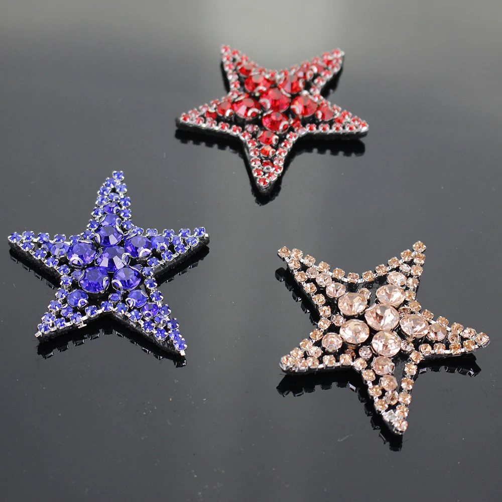 Фото 3 шт. стразы Звезда бусины Алмазная нашивка Кристаллы значки броши для одежды