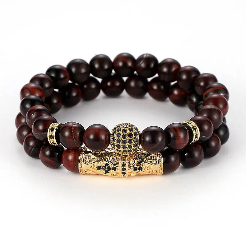2 piece set / set luxury CZ paving Encanto bracelet set 8mm natural red tiger eye bead bracelet set men and women accessories
2 piece set / set luxury CZ paving Encanto bracelet set 8mm natural red tiger eye bead bracelet set men and women accessories