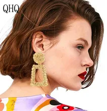 QHQ stud oorbellen geometrische mode earing sieraden oor ringen fine accessoires vrouwelijke vrouwen ster sieraden juwelier geschenken studs(China)
