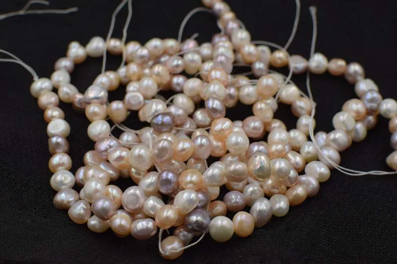

1string freshwater pearl baroque 7-9mm white pink purple GRAY FPPJ wholesale nature loose beads for DIY jewelry