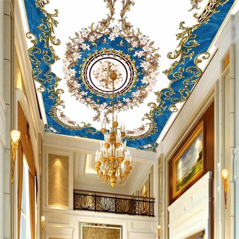 Custom wallpaper European blue sky pattern stone ceiling European carpet floor painting PVC wearable 3D wall papers home decor
Custom wallpaper European blue sky pattern stone ceiling European carpet floor painting PVC wearable 3D wall papers home decor