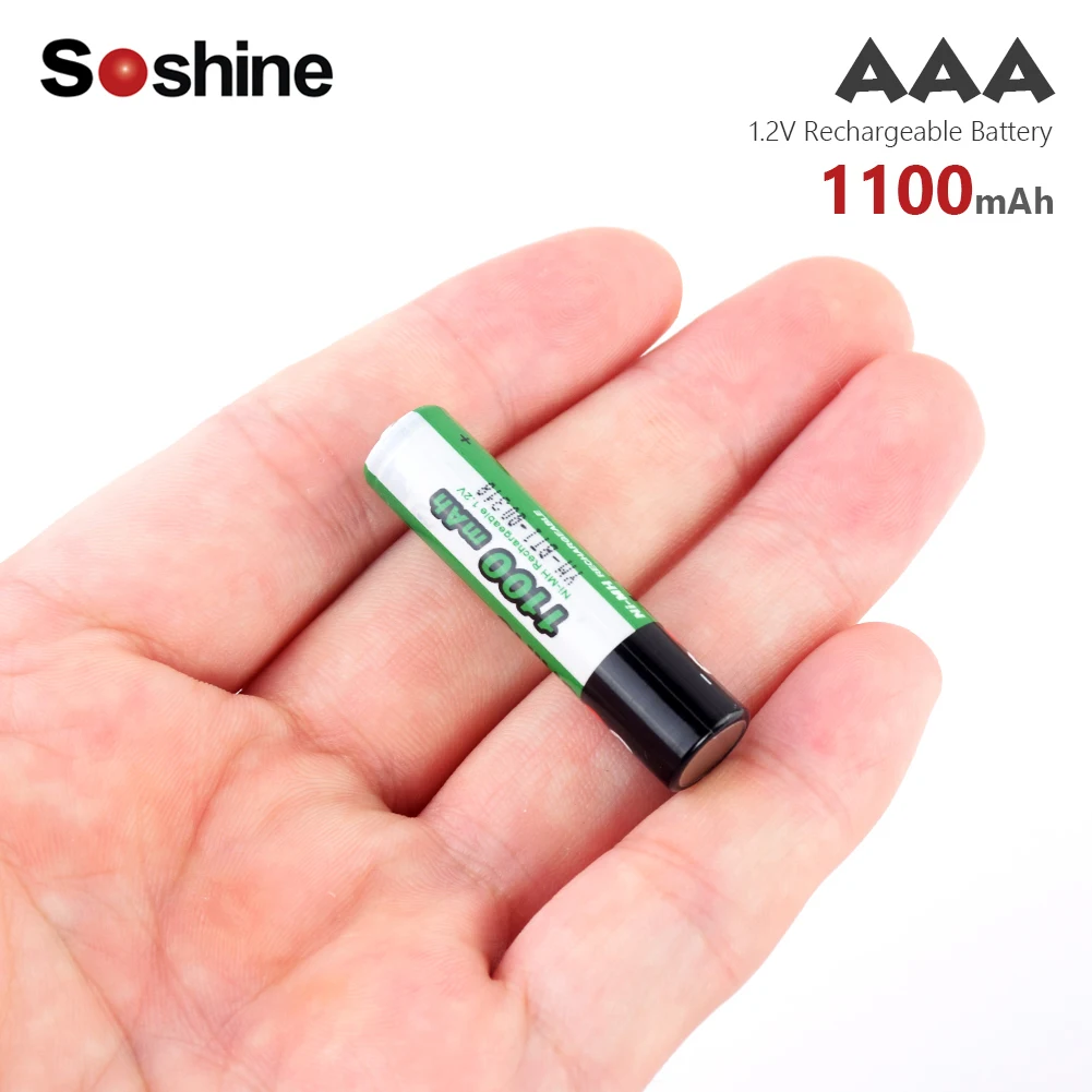Soshine 4/8/12 Pcs 1.2V 1100mAh AAA Ni-MH Battery For Remote Control Toy LED Light Flashlight High Energy 24AC HR03 LR03 Bateria
Soshine 4/8/12 Pcs 1.2V 1100mAh AAA Ni-MH Battery For Remote Control Toy LED Light Flashlight High Energy 24AC HR03 LR03 Bateria