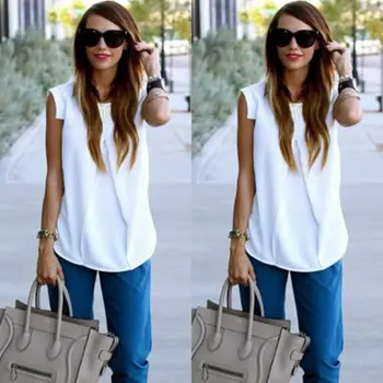 Women Summer Vest Tops Sleeveless Shirt Blouse Casual Chiffon Tank Tops Solid Casual Blouse
Women Summer Vest Tops Sleeveless Shirt Blouse Casual Chiffon Tank Tops Solid Casual Blouse