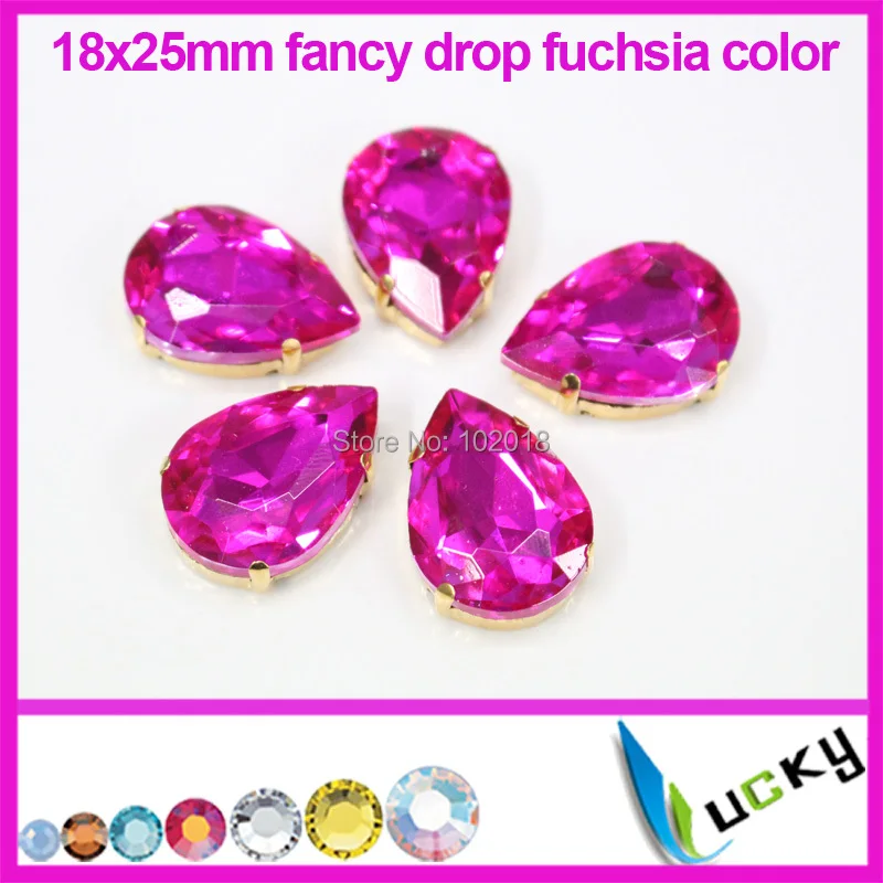 36pcs 18x25mm pear shape fuchsia color fancy crystal stones point back rhinestones with golden metal claw settings
36pcs 18x25mm pear shape fuchsia color fancy crystal stones point back rhinestones with golden metal claw settings