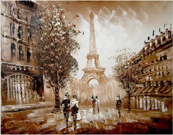 

oneroom Entrance big painting Eiffel Tower Needlework,Cross stitch Handmade 14CT Canvas DIY,DMC,Cross-stitch kits,Embroidery