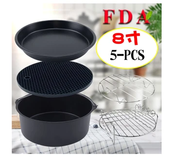 Frying Pan Accessories 5PCS/Set 8 inch Baking Plate Pizza Cake Grill Basket deep fryer spare parts grill net BBQ accessory
Frying Pan Accessories 5PCS/Set 8 inch Baking Plate Pizza Cake Grill Basket deep fryer spare parts grill net BBQ accessory