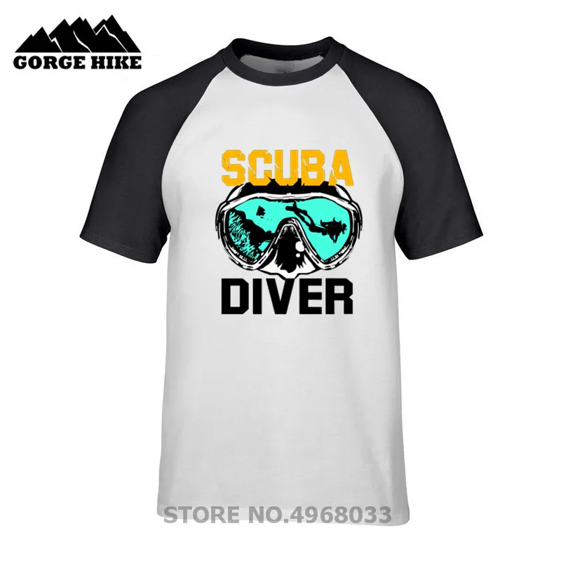 Discounts Teenage apparel Men T shirt Dive Gift SCUBA Diving Snorkel Ocean Oxygen Atoll black & Gold Version T-shirt Fun Tshirt | Мужская