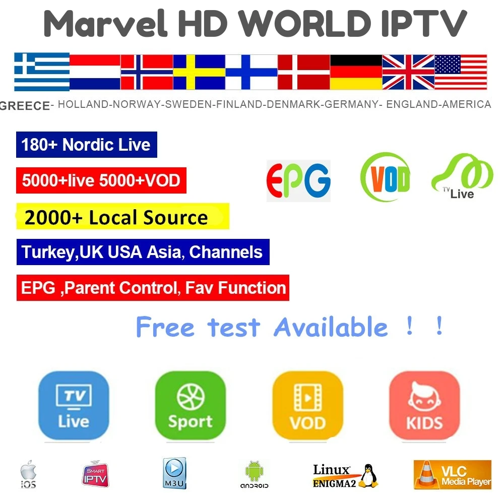 12months Scandinavian IPTV Subscription 5000+Live for Nordic Sweden Dutch Norway Denmark works on android TV smart tv pc m3u
12months Scandinavian IPTV Subscription 5000+Live for Nordic Sweden Dutch Norway Denmark works on android TV smart tv pc m3u