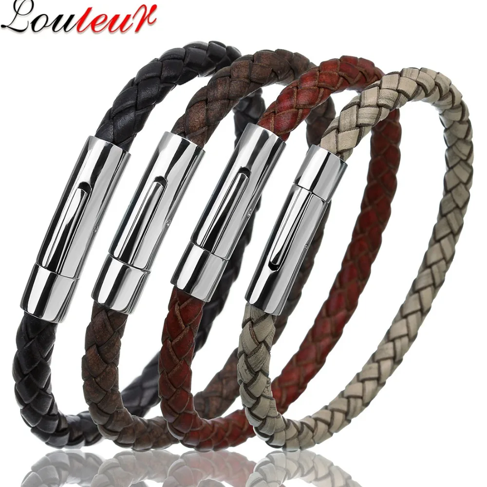 LOULEUR 2017 100% Genuine Leather Bracelet for Men Women Vintage Stainless Steel Bracelets Bangles Men Jewelry Gifts Pulseras
LOULEUR 2017 100% Genuine Leather Bracelet for Men Women Vintage Stainless Steel Bracelets Bangles Men Jewelry Gifts Pulseras