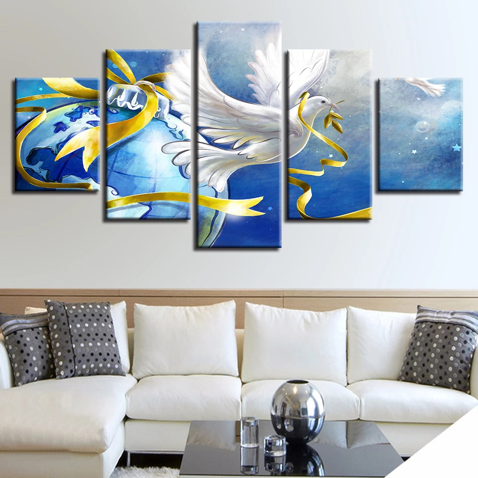 Wall Art Canvas Printed Pictures 5 Panel Sky White Dove Moern Home Decor For Living Room Canvas Painting Symbol of Earth Poster
Wall Art Canvas Printed Pictures 5 Panel Sky White Dove Moern Home Decor For Living Room Canvas Painting Symbol of Earth Poster