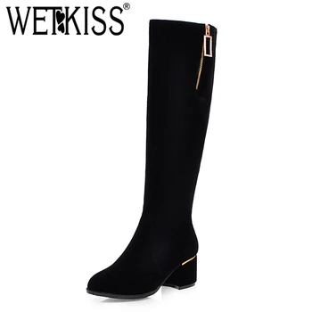 WETKISS Winter Keep Warm Women Knee High Boots Metal Decor Black Zip Boots Round Toe Thick Heel Shoes Casual Fashion Long Boots
WETKISS Winter Keep Warm Women Knee High Boots Metal Decor Black Zip Boots Round Toe Thick Heel Shoes Casual Fashion Long Boots