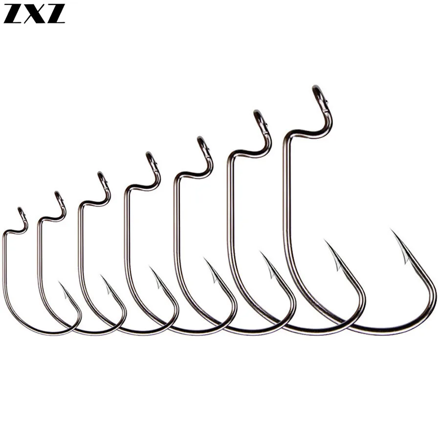 100pcs High Carbon Steel Fishing Hooks 2# 1/0# 2/0# 3/0# 4/0# 5/0# Crank Hook for Soft Worm Bait Crankbait Fishing Accessories
100pcs High Carbon Steel Fishing Hooks 2# 1/0# 2/0# 3/0# 4/0# 5/0# Crank Hook for Soft Worm Bait Crankbait Fishing Accessories