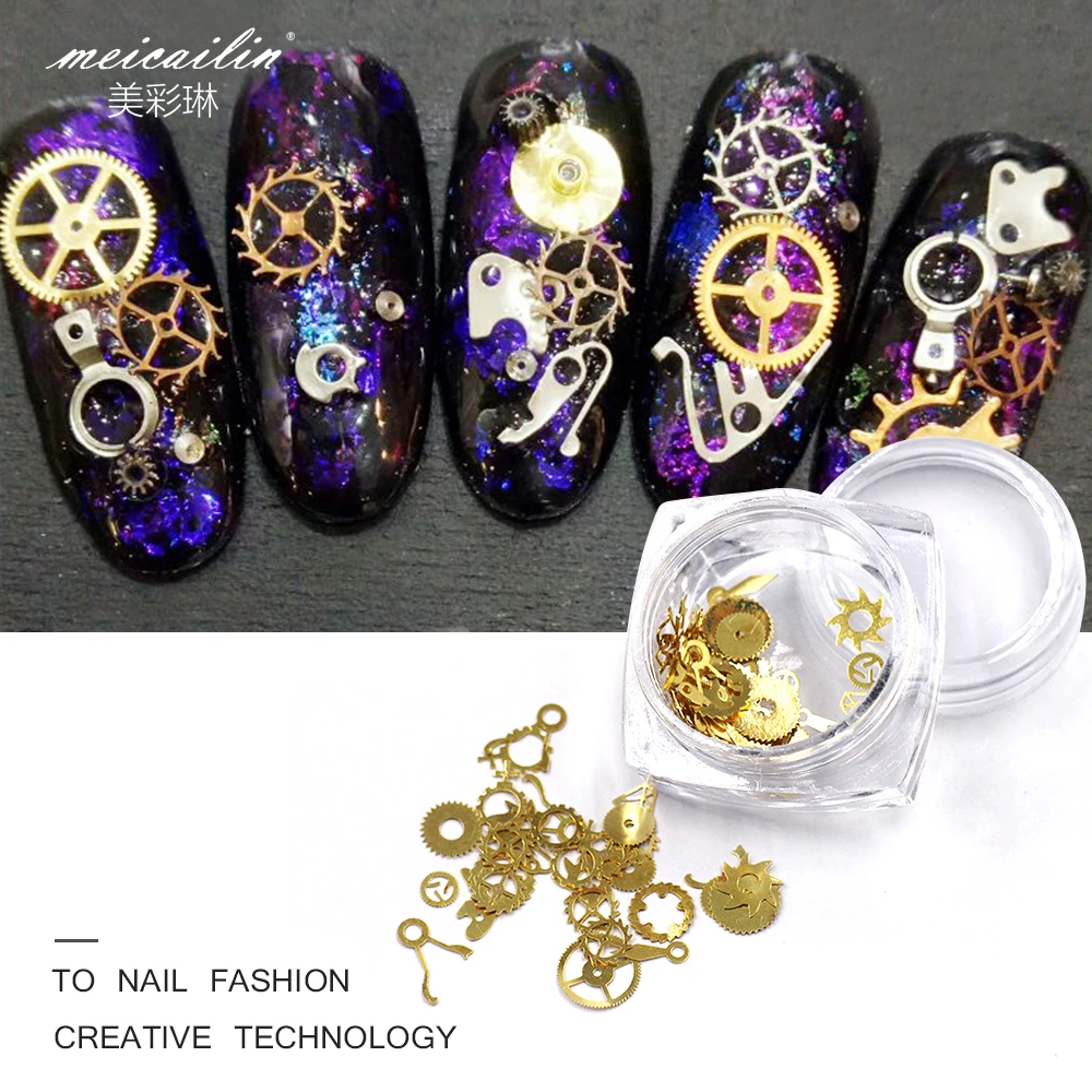 Meicailin Nail Art Decorations 1 Box New 3D Ultra-thin Punk Style Studs Gold Steam Machine Gear DIY Nails Rhinestones
Meicailin Nail Art Decorations 1 Box New 3D Ultra-thin Punk Style Studs Gold Steam Machine Gear DIY Nails Rhinestones