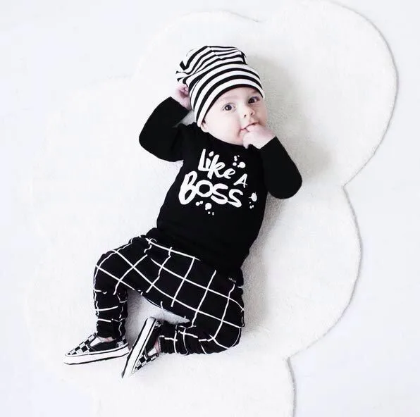 New 2019 Autumn Baby Boy Clothes Fashion Cotton Long Sleeve T-shirt+pants 2Pcs Baby Boys Clothing Set Like A Boss Infant Suit
New 2019 Autumn Baby Boy Clothes Fashion Cotton Long Sleeve T-shirt+pants 2Pcs Baby Boys Clothing Set Like A Boss Infant Suit
