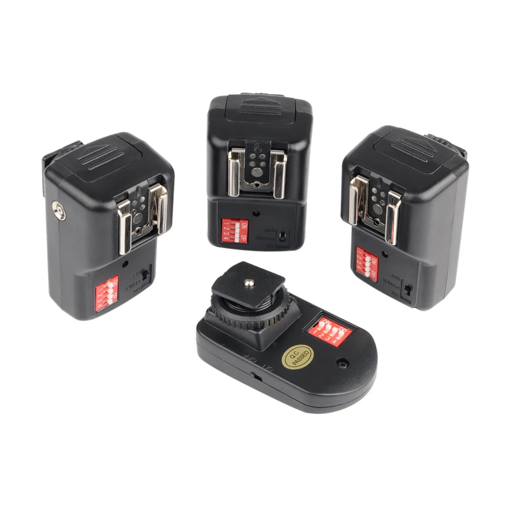 PT-04 4 channel Wireless Studio Flash Trigger hot shoe 1 Transmitter and 1 Receivers Flash trigger Photo light speedlite
PT-04 4 channel Wireless Studio Flash Trigger hot shoe 1 Transmitter and 1 Receivers Flash trigger Photo light speedlite