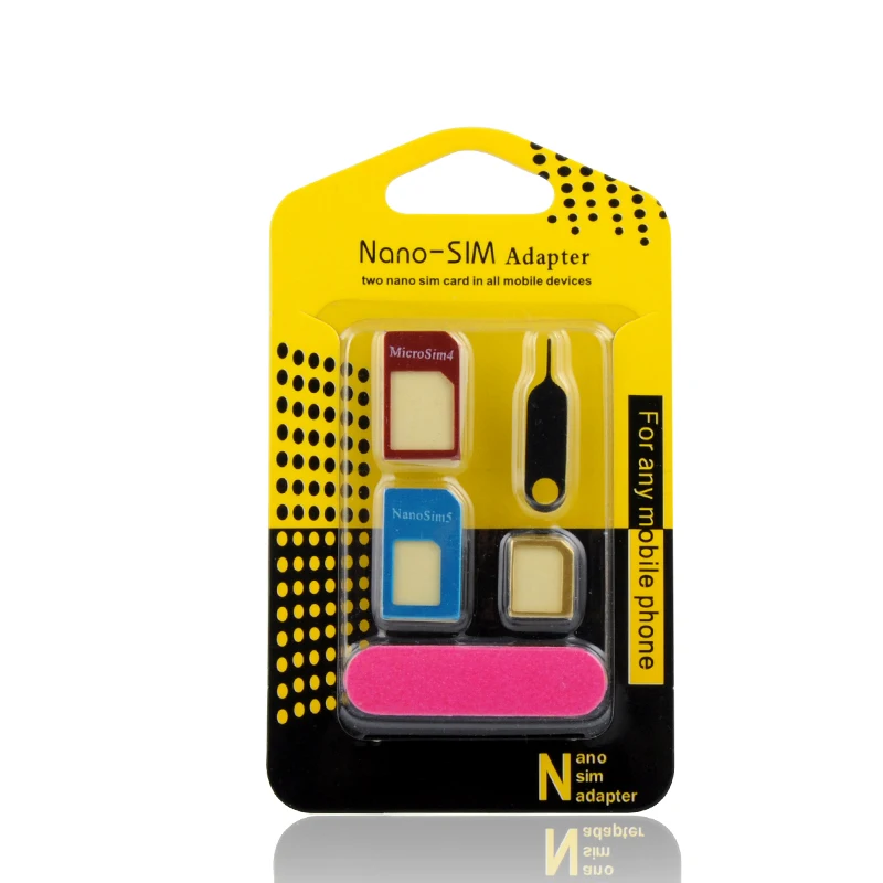 5 in 1 Nano Micro SIM Metal Adapters Standard SIM Card Adapter Eject Pin For iphone 4 4S 5 5s 6 6S plus 7 All Mobile Phones
5 in 1 Nano Micro SIM Metal Adapters Standard SIM Card Adapter Eject Pin For iphone 4 4S 5 5s 6 6S plus 7 All Mobile Phones
