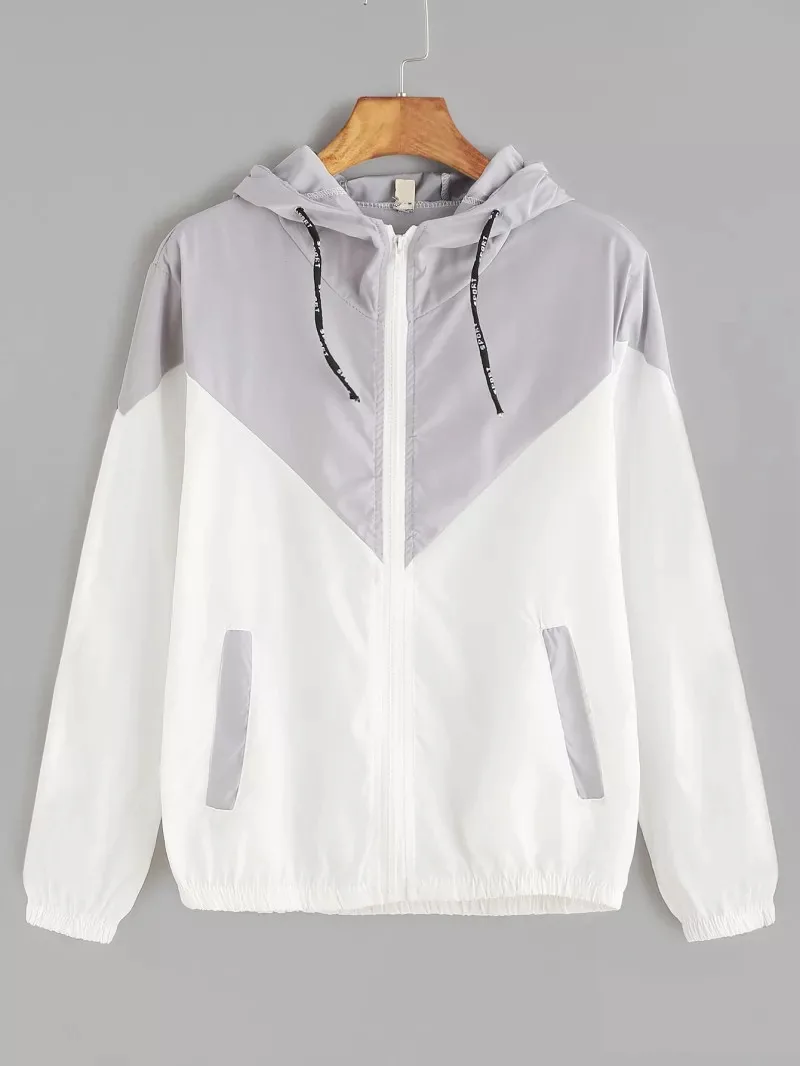 2019 Hot Women Basic Jackets Female Zipper Pockets Casual Long Sleeves Coats Hooded Jacket Two Tone Windbreaker Jacket
2019 Hot Women Basic Jackets Female Zipper Pockets Casual Long Sleeves Coats Hooded Jacket Two Tone Windbreaker Jacket
