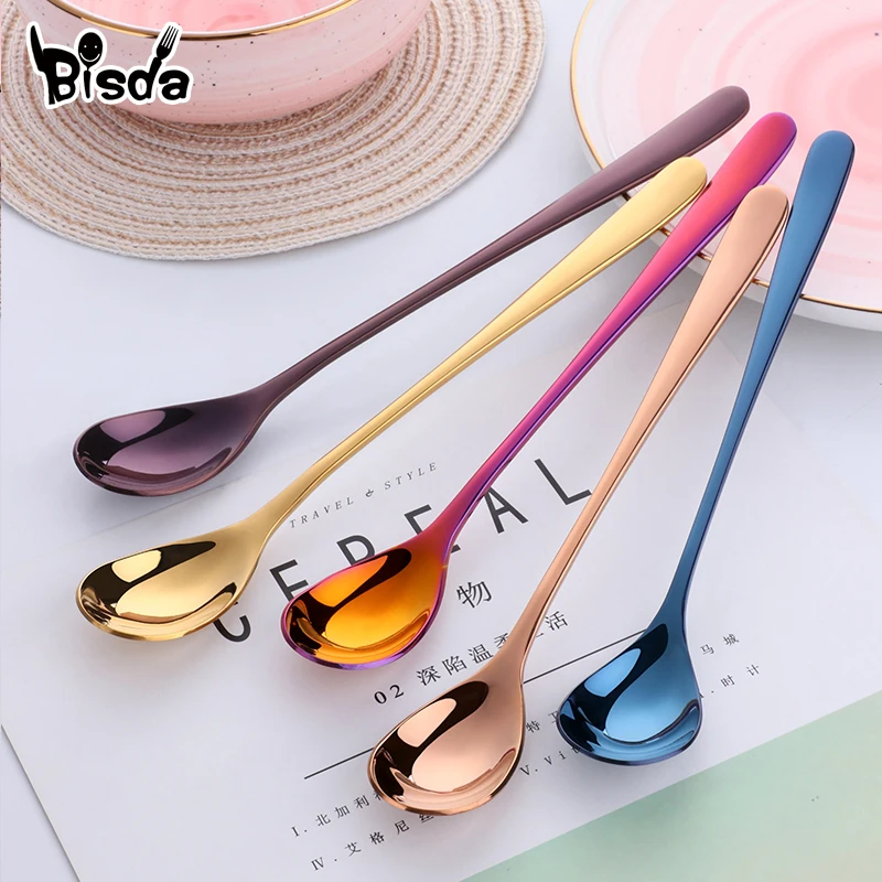 8 Colors Stainless Steel Ice Spoon Long handle Rose Gold Coffee Spoon Set 7 Colors Long Ice Scoop Black Mixing Colour Spoon
8 Colors Stainless Steel Ice Spoon Long handle Rose Gold Coffee Spoon Set 7 Colors Long Ice Scoop Black Mixing Colour Spoon