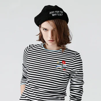 Toyouth Spring Flower Embroidery T-Shirts For Women Classic Striped Long Sleeve Tops Casual Round Neck Cotton Tee Shirt Femme
Toyouth Spring Flower Embroidery T-Shirts For Women Classic Striped Long Sleeve Tops Casual Round Neck Cotton Tee Shirt Femme