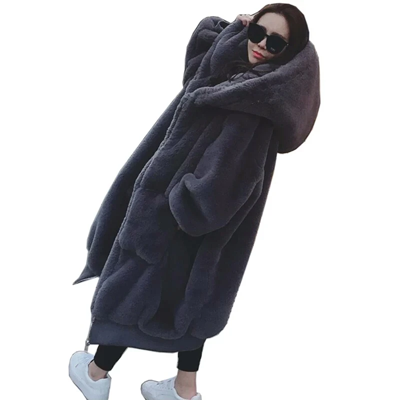 Oversized Winter Warm hooded Large size Long Solid color Faux Fur Coat 2019 New Casual Long sleeve Women Fur Jacket Outwear
Oversized Winter Warm hooded Large size Long Solid color Faux Fur Coat 2019 New Casual Long sleeve Women Fur Jacket Outwear