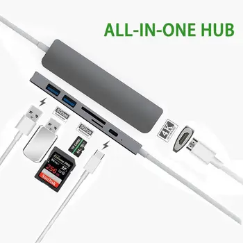 6-in-1 USB C Hub HDMI Adapter 4K Video with Type-C Power Delivery SD/TF Card Reader USB 3.0 HUB for Pro
6-in-1 USB C Hub HDMI Adapter 4K Video with Type-C Power Delivery SD/TF Card Reader USB 3.0 HUB for Pro