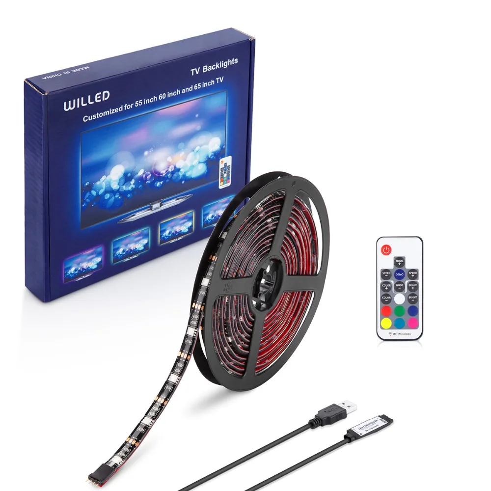 TV LED Backlight USB LED Strip Lights kit Customized for TV 55 60 65 inch Monitor Bias Lighting 12.6ft Waterproof RGB Lamp
TV LED Backlight USB LED Strip Lights kit Customized for TV 55 60 65 inch Monitor Bias Lighting 12.6ft Waterproof RGB Lamp