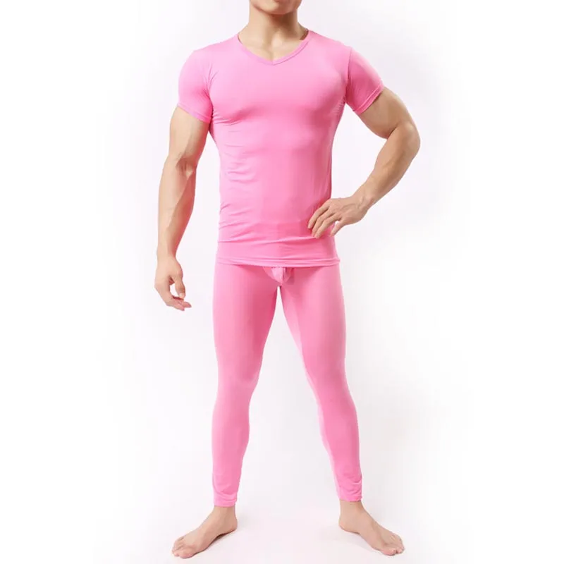 Mens Undershirt Set Ice Silk Cool Comfortable Clothing Sleep Underwear Shirt Pant Set Gay Underwear Fashion Suit Pajama Sets
Mens Undershirt Set Ice Silk Cool Comfortable Clothing Sleep Underwear Shirt Pant Set Gay Underwear Fashion Suit Pajama Sets